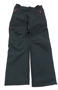 Tmavošedo-neonově korálové šusťákové funkční kalhoty Decathlon