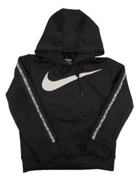 Čierna mikina s logom a kapucí Nike