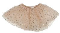 Svetloružová -zlatá bodkovaná á tylová sukňa H&M