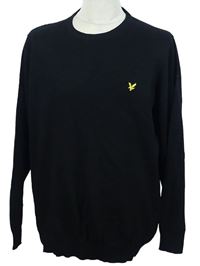 Pánsky čierny vlnený sveter Lyle&Scott