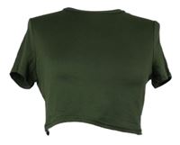 Dámske khaki crop tričko Shein