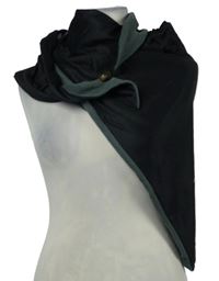 Dámská černá třícípá šála s pampeliškami 