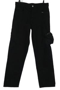 Pánské černé rifle s kapsou 