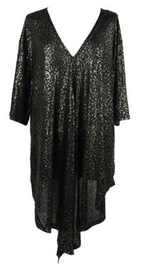 Dámská černo-zlatá vzorovaná tunika Blue Vanilla 