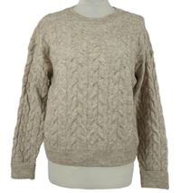 Dámsky béžový vzorovaný vlnený sveter Primark