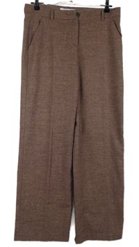 Dámské růžovo-béžové vzorované vlněné volné kalhoty BRAX 