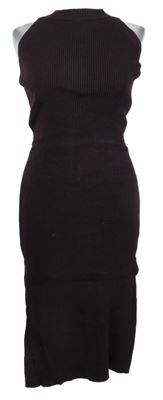 Dámske vínové rebrované midi pletené šaty River Island