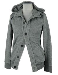 Dámská šedá propínací mikina s kapucí H&M