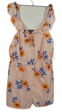 Dámsky svetloružový kvetovaný letný overal Primark