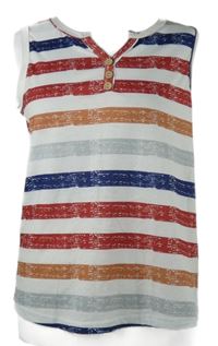 Dámský bílo-barevný pruhovaný top Shein 