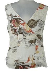 Dámsky biely kvetovaný šifónový blúzková ý top S. Oliver