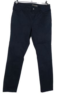 Dámske tmavomodré plátenné skinny nohavice Zero
