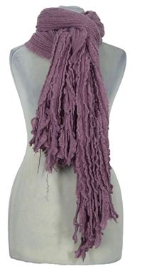 Dámska růžovofialová pletená šál