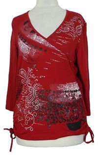 Dámske červené vzorované tričko Bonita