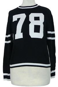 Dámsky čierny crop sveter s číslom H&M