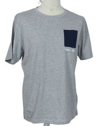 Pánske sivé tričko s vreckom Livergy