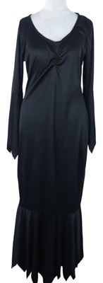 Kockovaným - Dámske čierne šaty s cípy