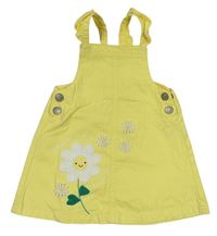 Žlté rifľové na traké šaty s kvetmi Mothercare