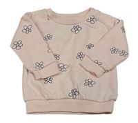 Světlerůžová květinová mikina Primark