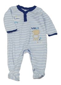 Modro-biely pruhovaný overal s medvěďom George