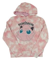 Růžovo-bílá mikina s Pokémonem a kapucí 