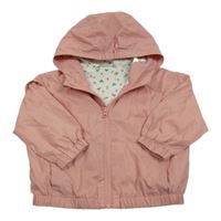 Svetloružová šušťáková jarná bunda s kapucňou