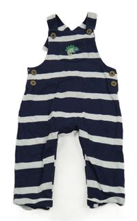 Tmavomodro-bílé pruhované laclové tepláky s ještěrkou Mothercare