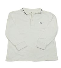 Biele polo tričko s výšivkou H&M