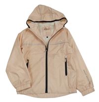 Svetloružová šušťáková jarná bunda s kapucňou