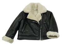 Čierna koženková zateplená bunda Primark