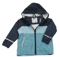 Tmavomodro-modrá nepromokavá bunda s kapucí Lupilu