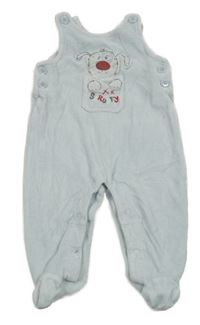 Světlemodré sametové dupačky s psíkom