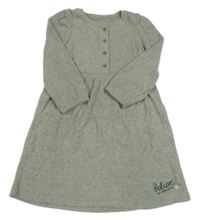 Khaki melírované úpletové šaty s nápisom Nutmeg