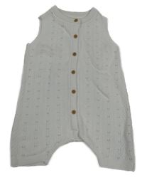 Biely pletený kraťasový overal George