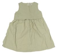 Světlekhaki pleteno/plátěné šaty