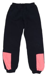 Tmavomodro-neónově ružové tepláky