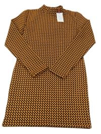 Nové - čierno-oranžové vzorované šaty candy couture