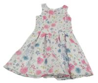 Biele pruhované kvetinové šaty St. Bernard