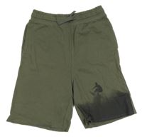 Khaki-černé teplákové kraťasy se surfařem H&M