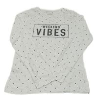 Bílé puntíkaté triko s nápisem Primark