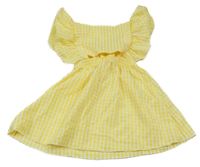 Žlto-biele kockované šaty