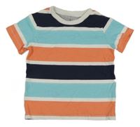 Ružovo-modro-biele pruhované tričko H&M