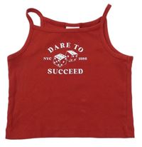 Bordó rebrované crop tielko s potlačou Zara