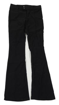 Čierne elastické flare nohavice H&M