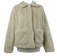 Dámska béžová kožušinová bunda H&M