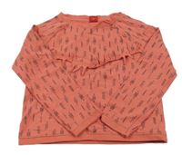 Cihlové triko s šípy a třásněmi S. Oliver