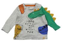 Sivé tričko s dinosaurami F&F