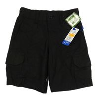 Čierne plátenné cargo kraťasy Nutmeg