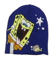 Tmavomodrá čepice se Spongebobem 