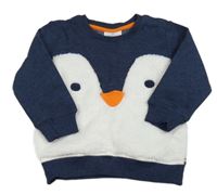 Tmavomodro-biela mikina s tučňákem Topolino